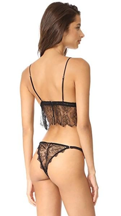 Shop Fleur Du Mal Rose Lace Cami Bralette In Black