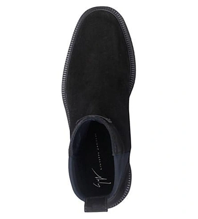 Shop Giuseppe Zanotti Neoprene-panel Suede Chelsea Boots In Black