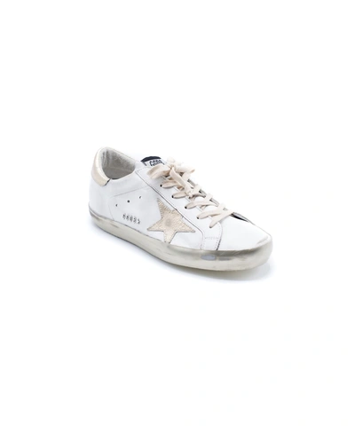 Golden Goose Womens Metallic Leather Superstar Sneakers' In White