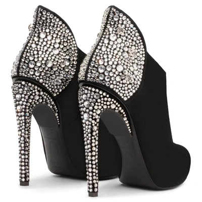 Shop Giuseppe Zanotti - Giuseppe For Jennifer Lopez: Black Suede Boot With Crystals Gertie