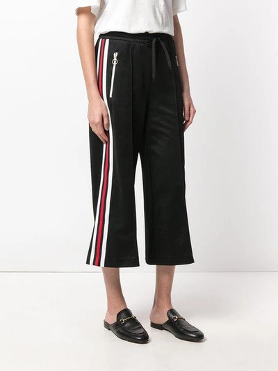 Shop Gucci Cropped Track Pants In Black