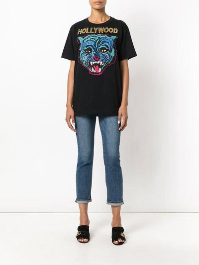 Shop Gucci Embroidered T-shirt In 1082