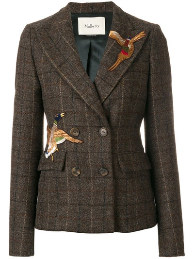 Mulberry Patch Detail Blazer In Dark Brown