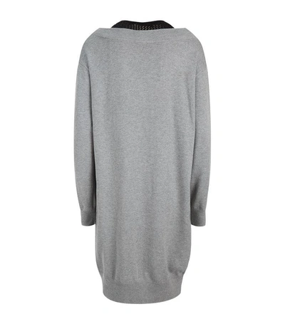 Shop Alexander Wang T Mesh Yoke Sweater Dress In Grey