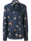 MULBERRY pussybow bird patch shirt,MYPL600964YL28093612220958