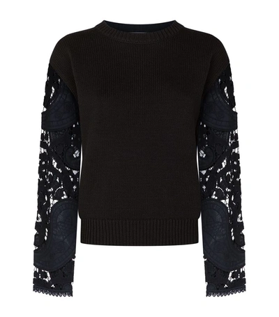 See By Chloé Embroidered Lace Sleeve Jumper
