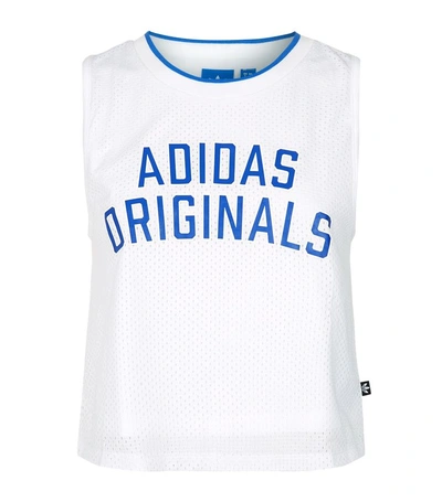 Adidas Originals Logo Basketball Vest In White