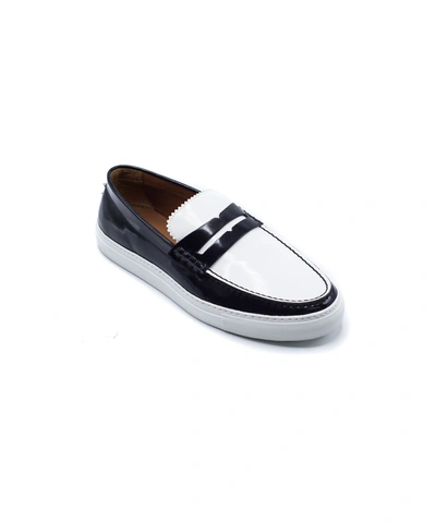 Givenchy Men's Black & White Patent Loafer Slip Ons