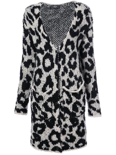 Shop Amiri Snow Leopard Cardi In Grey