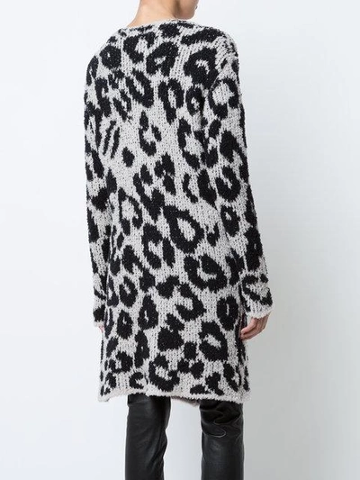 Shop Amiri Snow Leopard Cardi In Grey