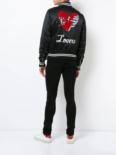 Shop Amiri Lovers Baseball Jacket In 117blk