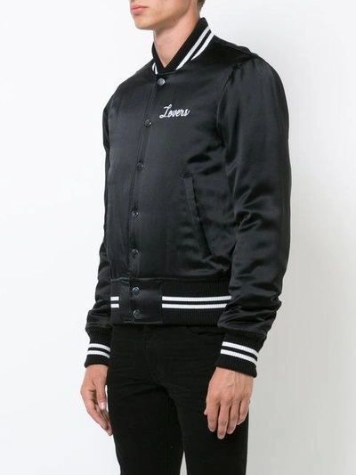 Shop Amiri Lovers Baseball Jacket In 117blk