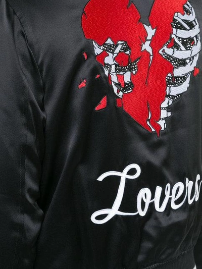 Shop Amiri Lovers Baseball Jacket In 117blk