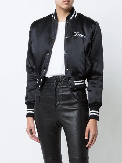 Shop Amiri Lovers Printed Bomber Jacket In Black