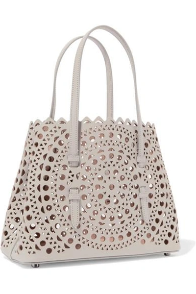 Shop Alaïa Small Laser-cut Leather Tote