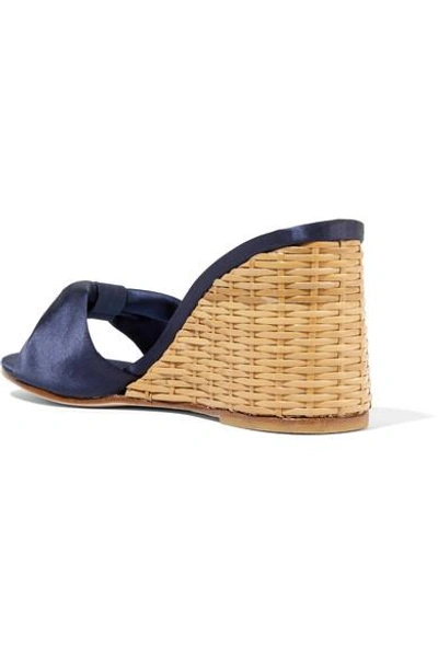 Shop Mr By Man Repeller Wicker Wedge Satin Sandals