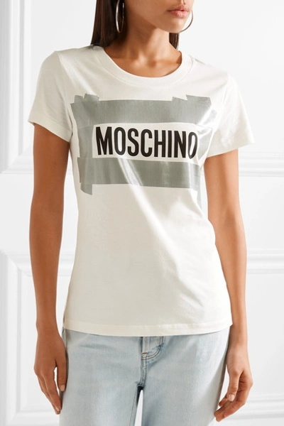Shop Moschino Printed Cotton-jersey T-shirt