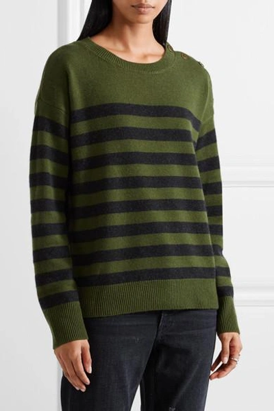 Shop Vince Striped Cashmere Sweater