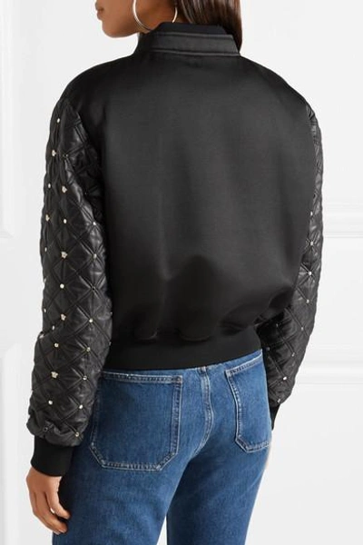 Shop Versace Cotton-blend And Embellished Shell Bomber Jacket