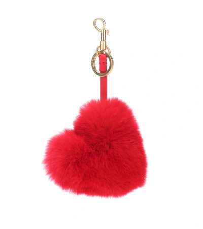 Anya Hindmarch Build A Bag Genuine Mink Fur Tassel Bag Charm - Red