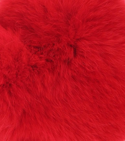 Shop Anya Hindmarch Tassel Rabbit Fur Bag Charm In Red