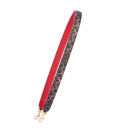 Dolce & Gabbana Leopard-printed Shoulder Strap In Brown