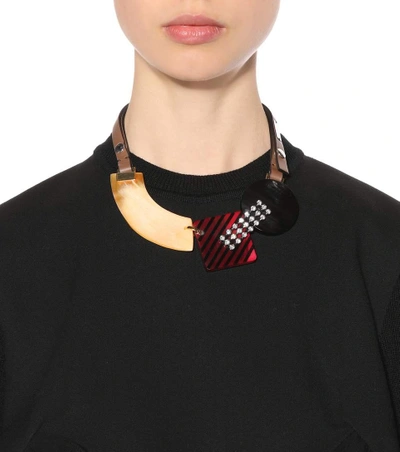Shop Marni Crystal-embellished Necklace In Multicoloured