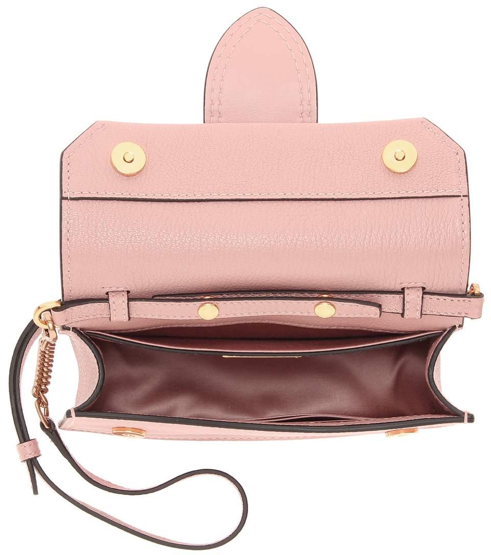 Miu Miu Lady Madras Crystal Embellished Leather Crossbody Bag Pink