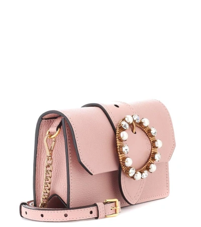 Shop Miu Miu Leather Shoulder Bag In Pink