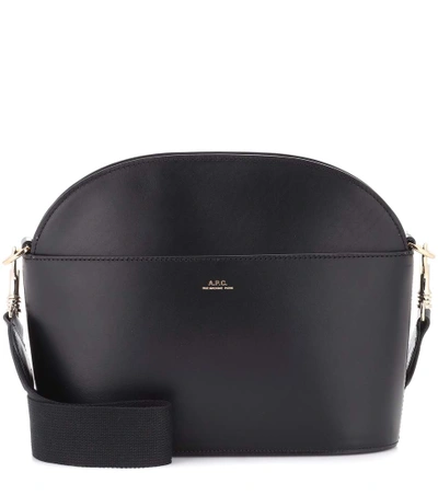 Shop Apc Gaby Leather Shoulder Bag In Black