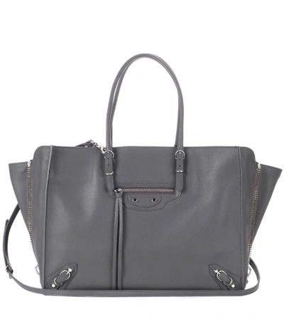 Balenciaga Papier B4 Zip-around Leather Shoulder Bag In Grey