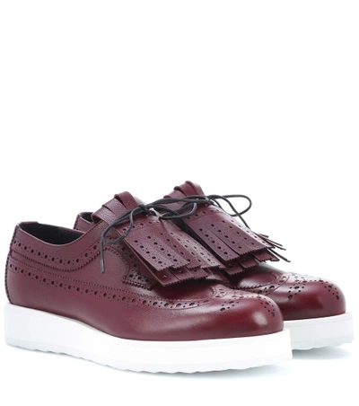 Pierre Hardy Aoyama Leather Derbies In Burgundy