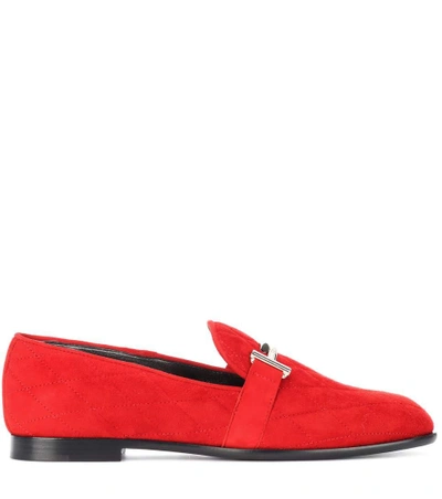 Shop Tod's Double T Suede Loafers