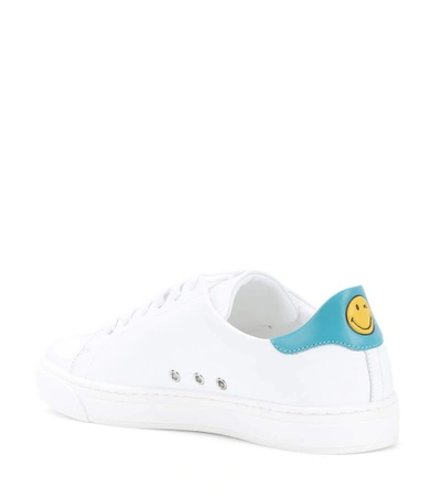 Shop Anya Hindmarch Wink Leather Sneakers In White