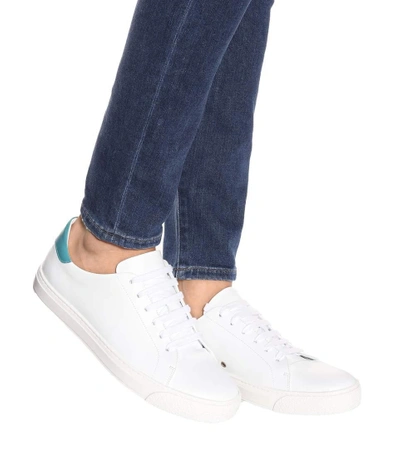 Shop Anya Hindmarch Wink Leather Sneakers In White