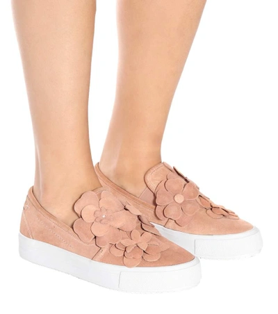 Shop See By Chloé Suede Slip-on Sneakers In Cipria