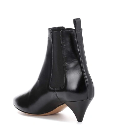 Shop Isabel Marant Dawell Leather Ankle Boots In Black