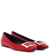 Roger Vivier Quadrata Trompette Patent Ballet Flats In Red
