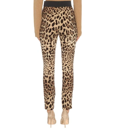 Shop Dolce & Gabbana Leopard-printed Silk Trousers In Leo Macchia Marroee