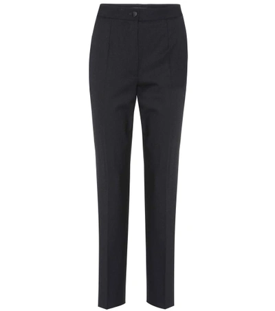 Dolce & Gabbana High-waisted Wool Trousers In Black