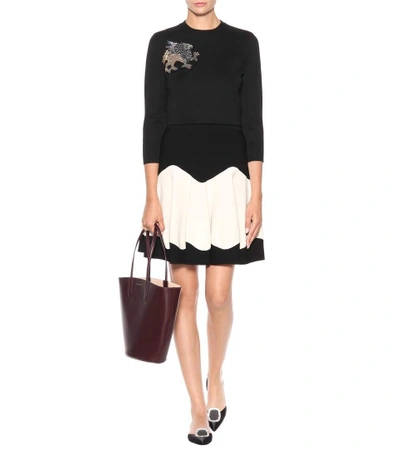 Shop Alexander Mcqueen Knitted Skirt In Llack Ivory