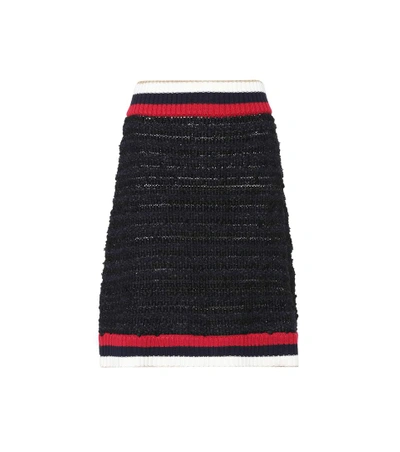 Shop Gucci Cotton-blend Skirt In Black