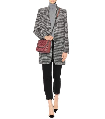 Shop Stella Mccartney Houndstooth Wool Coat In Grey