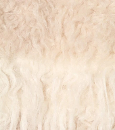 Shop Helmut Lang Faux-fur Coat In Chalk Cream