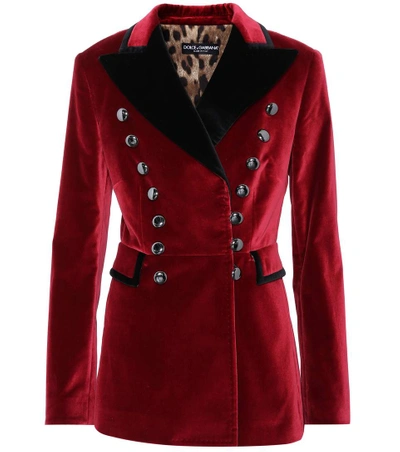 Shop Dolce & Gabbana Velvet Blazer In Lurguedy