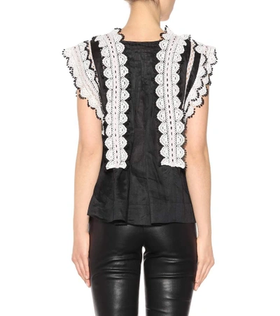 Shop Isabel Marant Nandy Lace-trimmed Top In Eoir