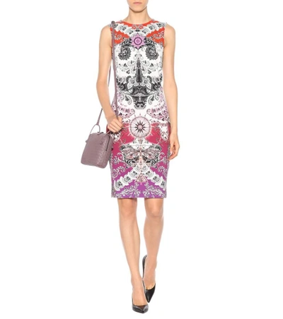 Shop Roberto Cavalli Printed Sleeveless Dress In Viola