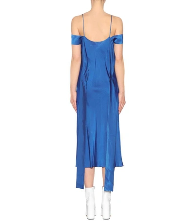 Shop Ellery Affair Satin Dress In Blue