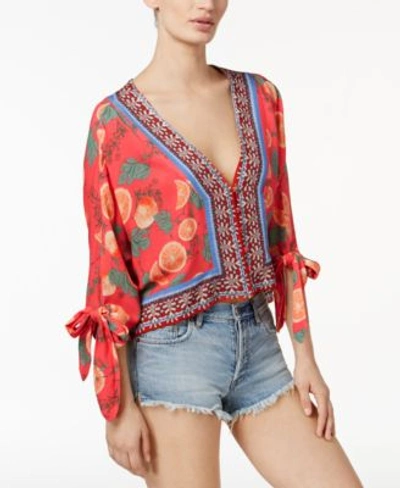 Shop Free People Freshly Squeezed Printed Top In Red