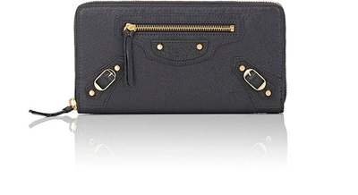 Balenciaga Classic Zip-around Continental Wallet In Gris Fossile